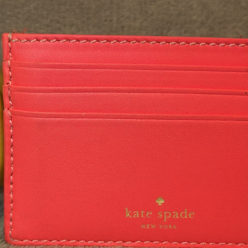 ♠️KATE SPADE♠️Flamingo(Pink/Salmon)Wellesley Graham Cardholder/EUC - Picture 6 of 7